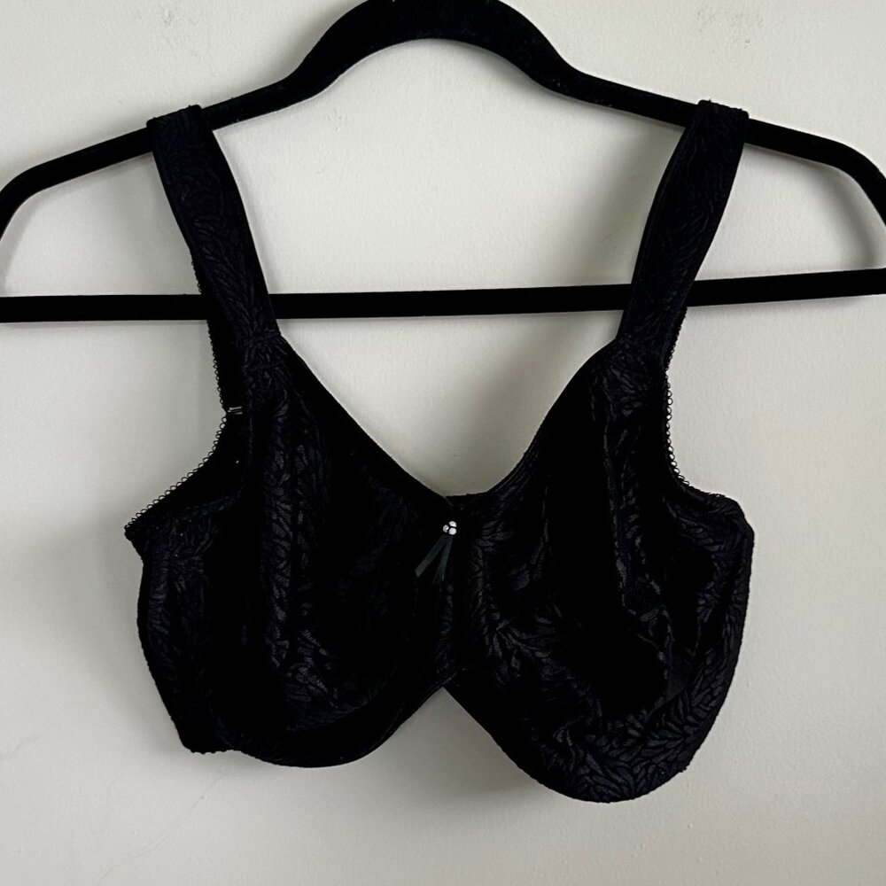 WACOAL Jacquard Underwire Full Coverage Smooth Bra Black 34F(DDD)